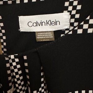 Calvin Klein Monochrome Checkered Blouse